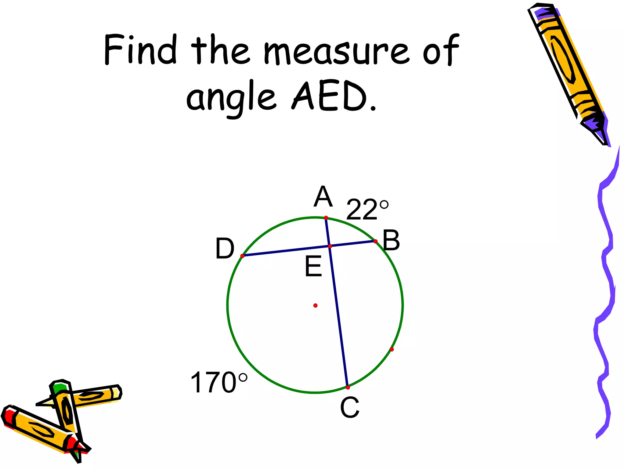 Find the measure of angle AED.