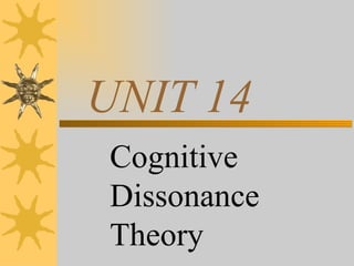 UNIT 14 Cognitive Dissonance Theory 