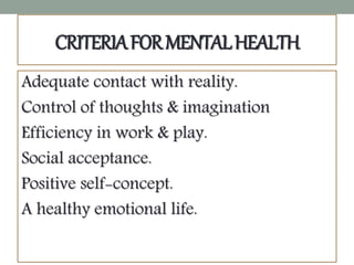 Mental Health Mental Illness Characteristics Of Mentally Healthy Pers Mental Health Mental Illness Characteristics Of Mentally Healthy Pers