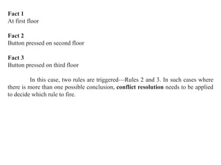 Fact 1
At first floor
Fact 2
Button pressed on second floor
Fact 3
Button pressed on third floor
In this case, two rules a...