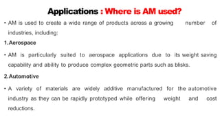 History Development of AM systems. Overview of Additive Manufacturing ...