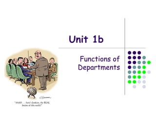 Unit 1b Functions of Departments 
