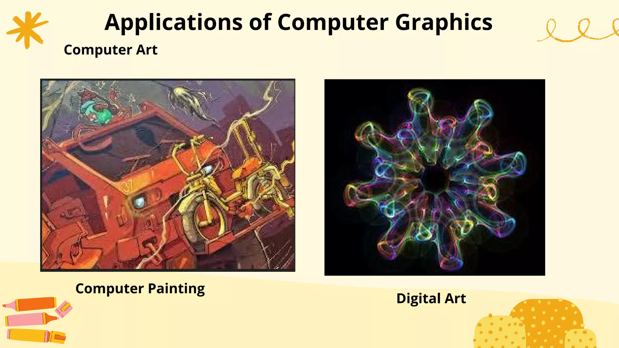 Applications of Computer Graphics
Computer Art
Computer Painting
Digital Art
 