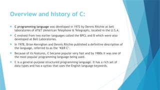 introduction to c how c evolved b c Images High... Unit-1_c.pptx you from the heart of the day revision | PPTX