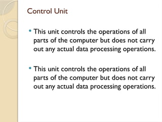 Unitate Control Computer UNIT -1 COMPUTER ORGANIZATION (1).pptxxc | PPTX