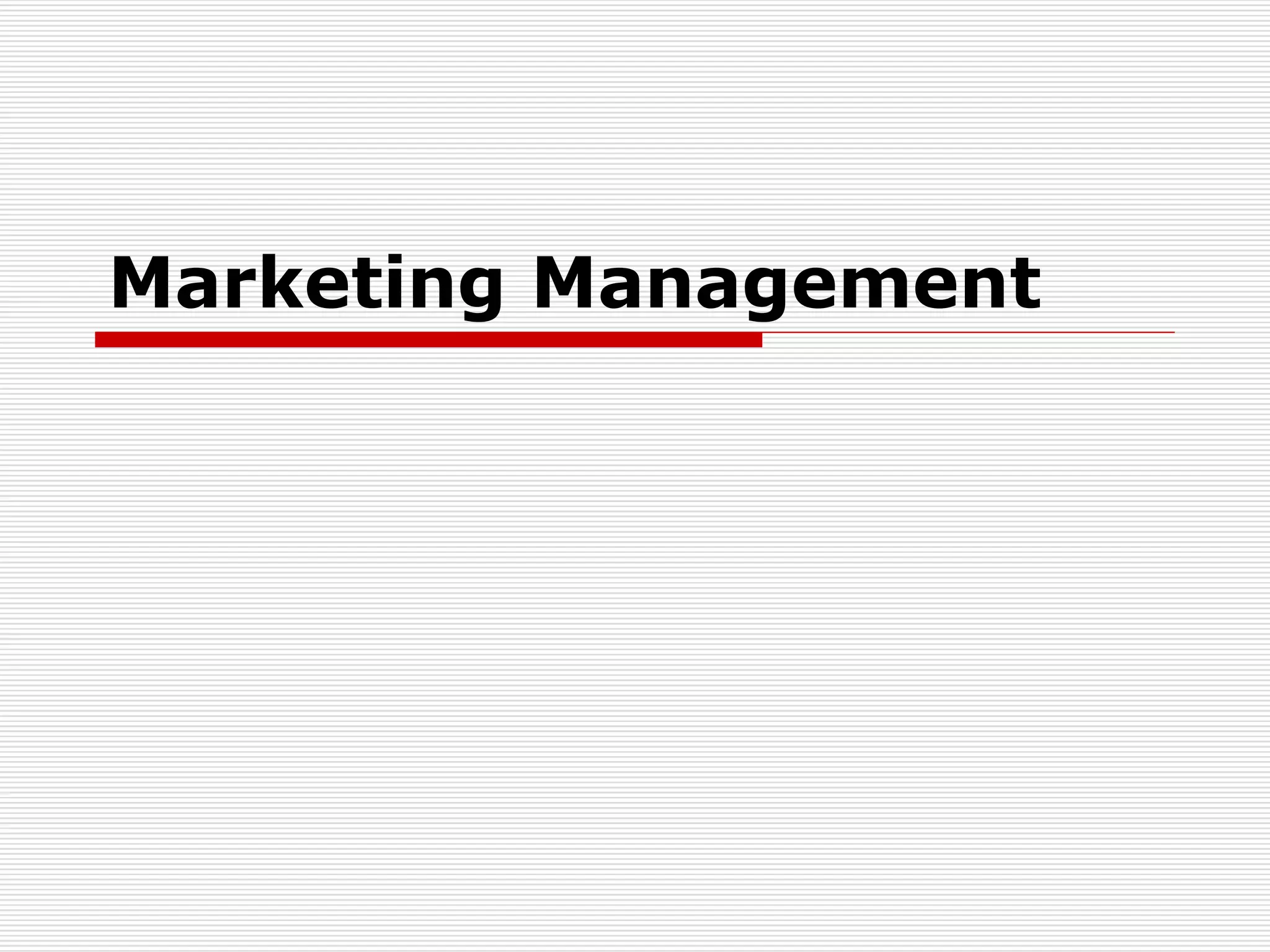 Marketing Management 