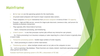 Comprehensive Overview of Operating Systems: Types, Concepts, and ...