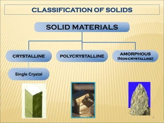 Solid Classification Elements of crystallography, very useful for engineering students | PDF