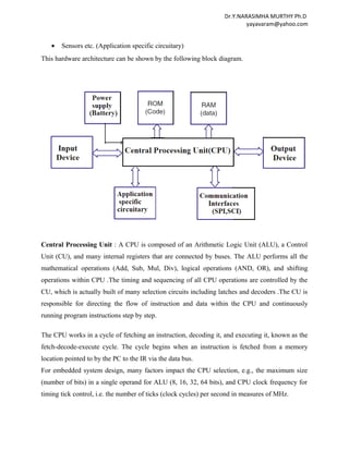 Unit 1 embedded systems and applications | DOC