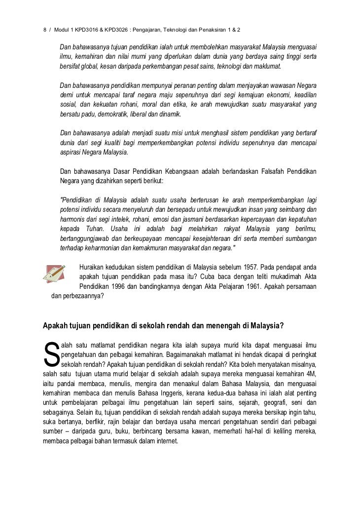 matlamat pendidikan di malaysia