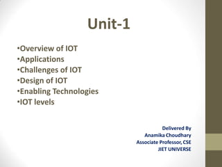 Introduction of Iot and Logical and Physical design of iot | PPT