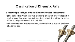 Screw Thread Mechanism Example Unit-1 Fundamentals of Kinematics and Mechanisms (Complete).pptx