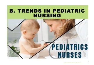 B. TRENDS IN PEDIATRIC
NURSING
CHILD HEALTH NURSING
by Mr. Sachin Sharma (M.Sc. N.)
11
 