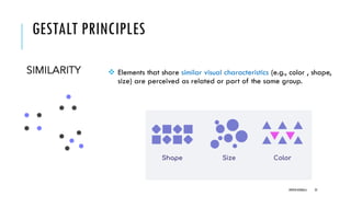GESTALT PRINCIPLES
❖ Elements that share similar visual characteristics (e.g., color , shape,
size) are perceived as related or part of the same group.
DIPESH KOIRALA 22
 