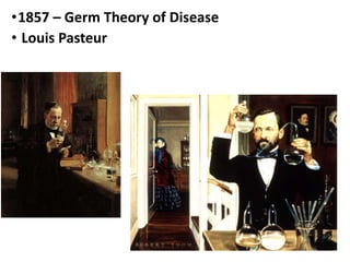 •1857 – Germ Theory of Disease
• Louis Pasteur
 