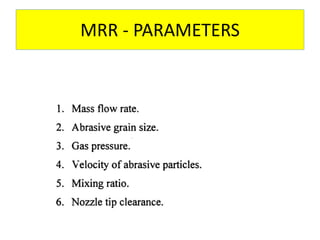 MRR - PARAMETERS
 