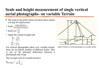 Scale and height measurement of single vertical
aerial photographs- on variable Terrain
•
 