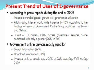 Present Trend of Uses of E-governance
47
 