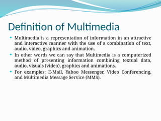 Unit-1 Introduction to multimedia tools and technology | PPTX