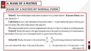105
RANK OF A MATRIX BY NORMAL FORM
6. RANK OF A MATRIX
 