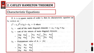 32
Characteristic Equations
2. CAYLEY HAMILTON THEOREM
 