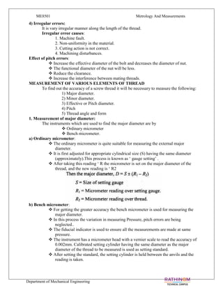 METROLOGY & MEASUREMENT Unit 1 notes (5 files merged) | PDF