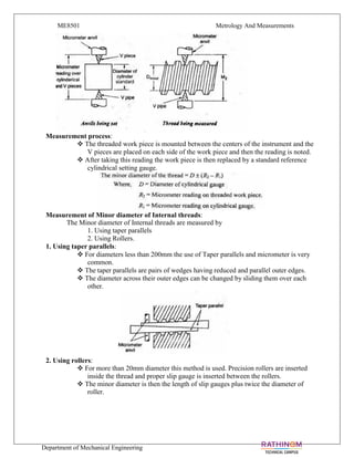 METROLOGY & MEASUREMENT Unit 1 notes (5 files merged) | PDF