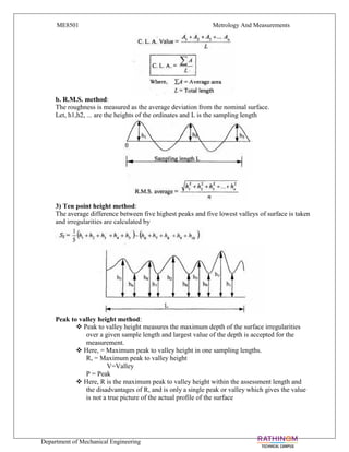METROLOGY & MEASUREMENT Unit 1 notes (5 files merged) | PDF