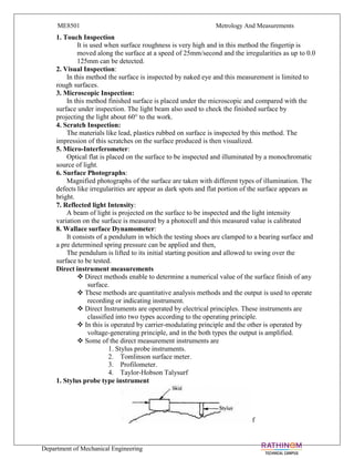 METROLOGY & MEASUREMENT Unit 1 notes (5 files merged) | PDF