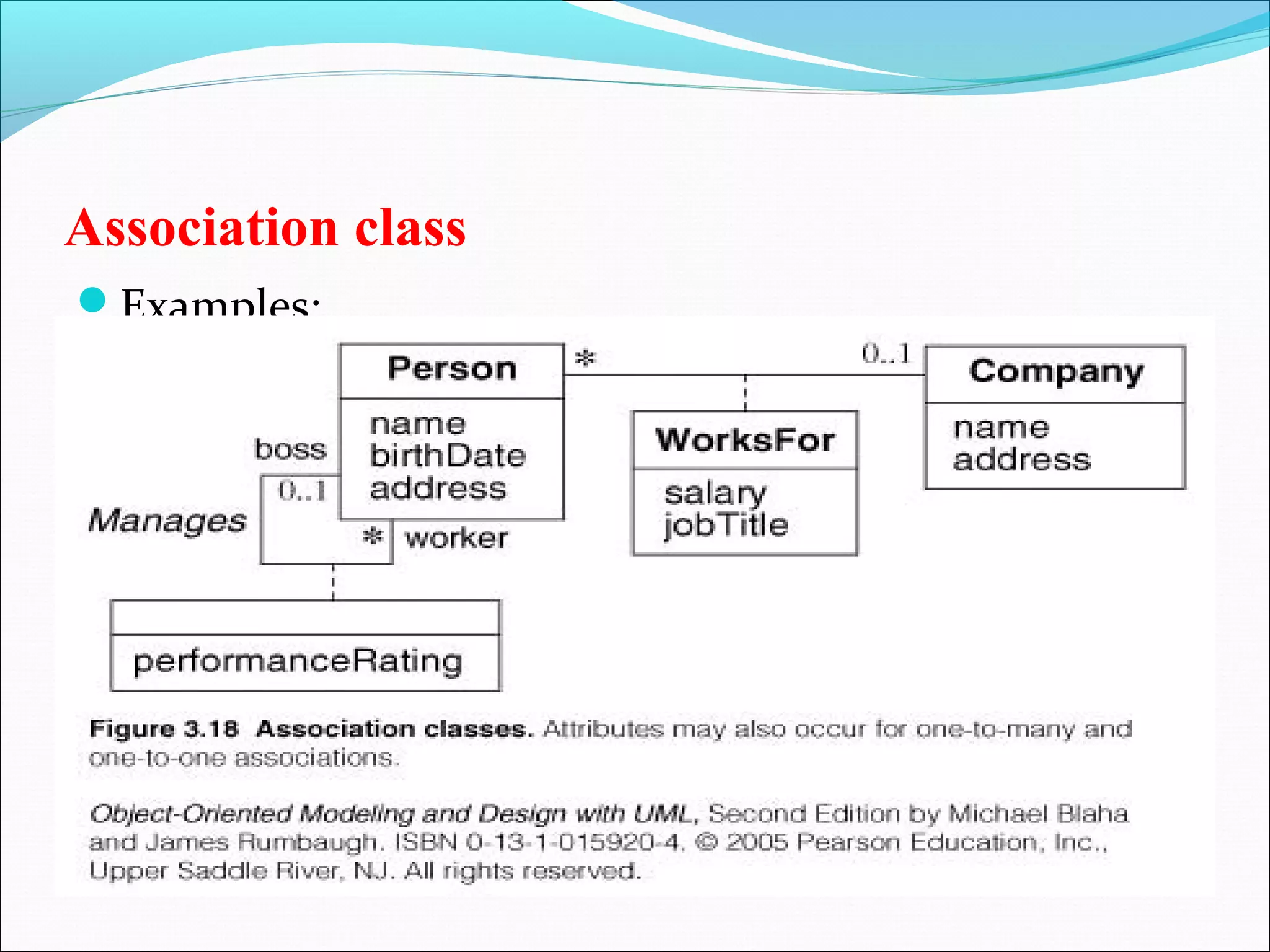 Association class
Examples:
 