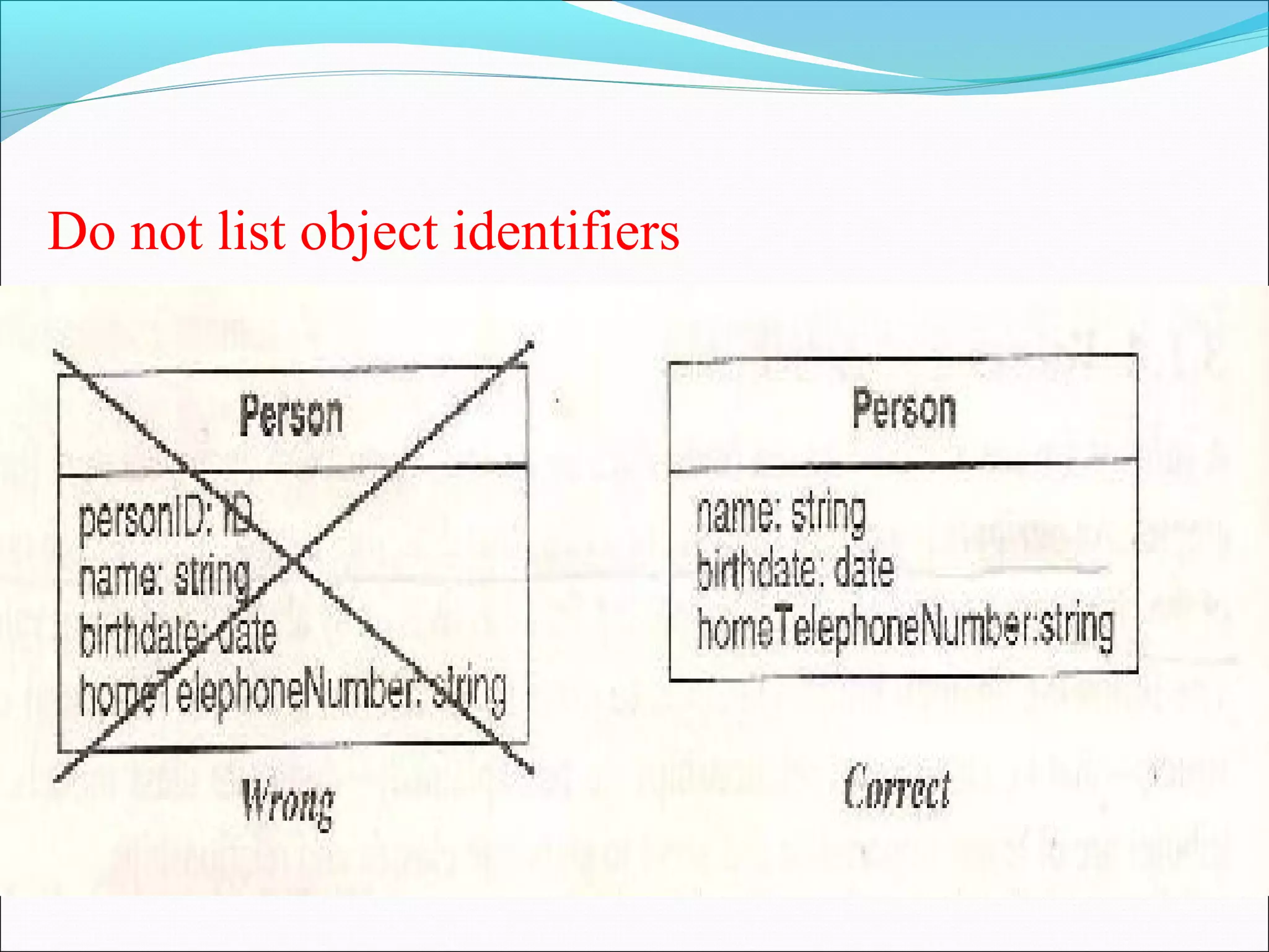 Do not list object identifiers
 