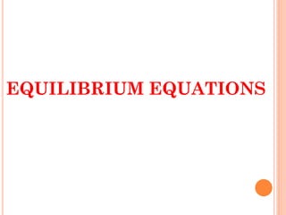EQUILIBRIUM EQUATIONS
 