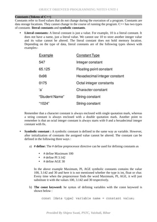 OOPS_Unit_1 | PDF