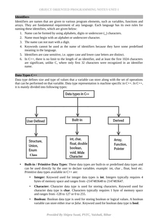 OOPS_Unit_1 | PDF