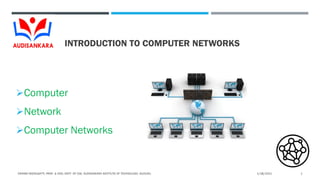 INTRODUCTION TO COMPUTER NETWORKS
Computer
Network
Computer Networks
1/28/2021
VIKRAM NEERUGATTI, PROF. & HOD, DEPT. OF CSE, AUDISANKARA INSTITUTE OF TECHNOLOGY, GUDURU. 1
 