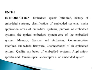 Unit-1 Part 1 Basics of embedded systems | PPT
