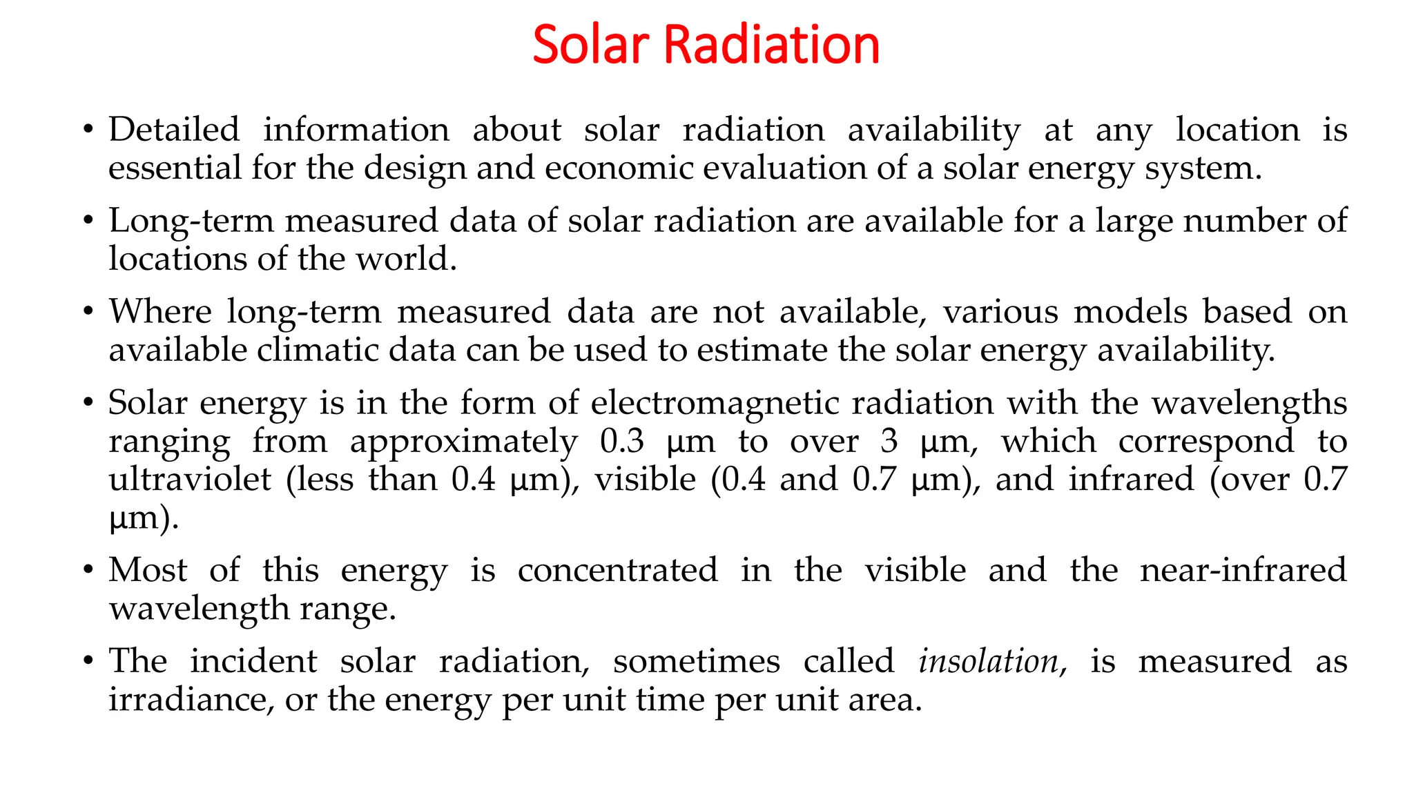 MEASUREMENT OF SOLAR RADIATION BY INSTRUMENTS | PDF