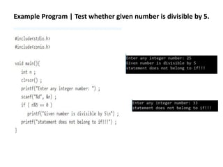 Example Program | Test whether given number is divisible by 5.
 