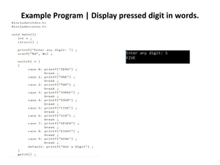 Example Program | Display pressed digit in words.
 