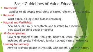 Universal Human Values for Bachelor Students | PPTX