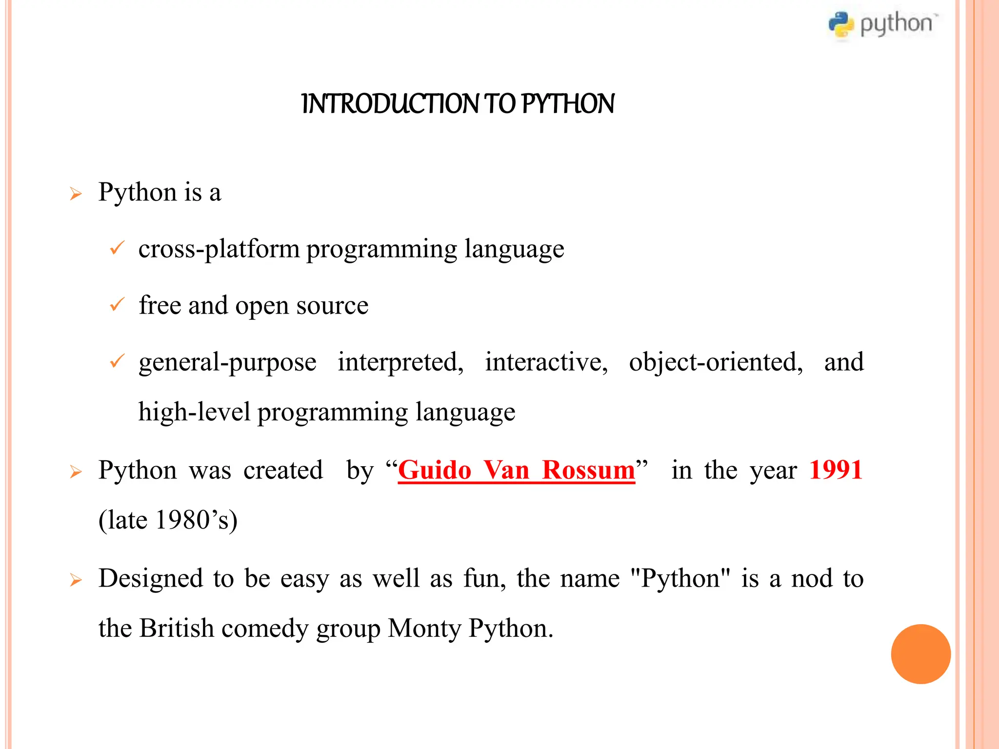 UNIT-1 : 20ACS04 – PROBLEM SOLVING AND PROGRAMMING USING PYTHON | PPTX