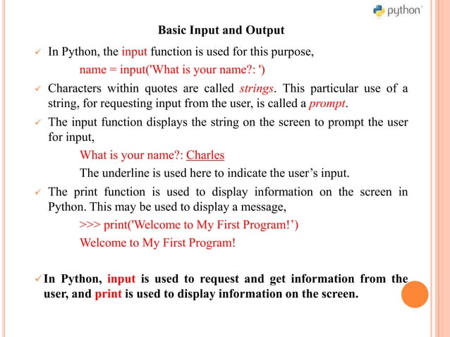 UNIT-1 : 20ACS04 – PROBLEM SOLVING AND PROGRAMMING USING PYTHON | PPTX ...