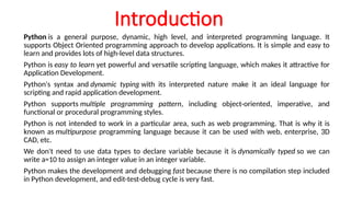 Comprehensive Introduction to Python Programming Language and Its ...