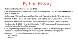 Comprehensive Introduction to Python Programming Language and Its ...