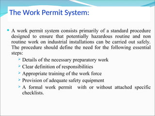 Two Part Non Routine Work Permit UNIT;-1 safety apprasal & control technique | PPT