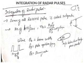 INTEGRATION OF RADAR PULSES
 