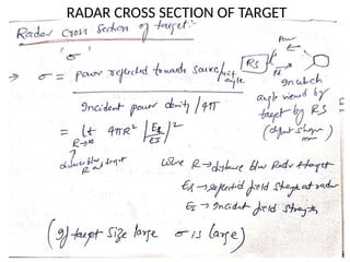 RADAR CROSS SECTION OF TARGET
 