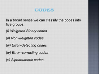 Recipt Coding Standard Number System review of number systems and codes | PPTX