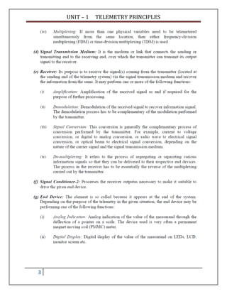 UNIT – 1 TELEMETRY PRINCIPLES
3
 