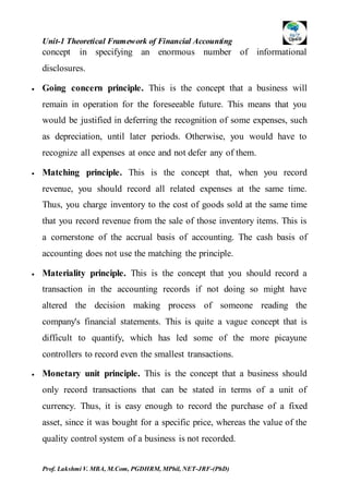 Unit 1 theoritical framework of financial accounting | DOCX